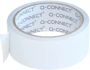 Q-CONNECT vinyl tape, dubbelzijdig, 38 mm x 10 m, 90 micron, transparant — hobbyplakband