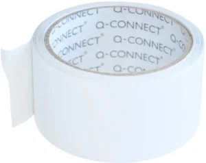 Q-CONNECT vinyl tape, dubbelzijdig, 50 mm x 10 m, 90 micron, transparant — hobbyplakband