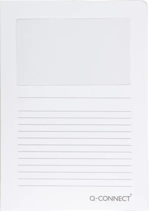 Q-CONNECT L-map met venster, 120 g/m², A4, pak van 100 stuks, wit — l-mappen uit karton