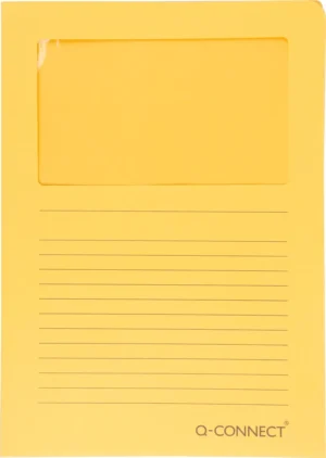 Q-CONNECT L-map met venster, 120 g/m², A4, pak van 100 stuks, oranje — l-mappen uit karton