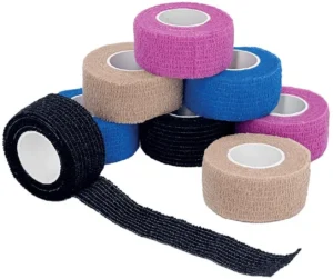 Q-CONNECT vingerverband, 2,5 cm x 4,5 m, doos van 8 rollen in verschillende kleuren — ehbo-artikel