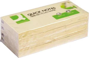 Q-CONNECT Quick Notes Recycled, ft 38 x 51 mm, 100 vel, pak van 3 blokken, geel — detail 2