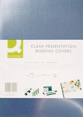 Q-CONNECT omslagen, ft A4, PVC, 150 micron, pak van 100 stuks, transparant — detail 2