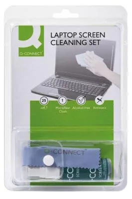 Q-CONNECT reinigingsspray, voor scherm en toetsenbord, inclusief doek, 25 ml — detail 2