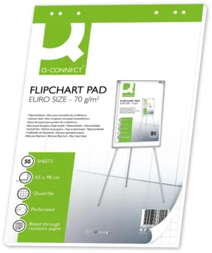 Q-CONNECT flip-overblok, ft 65 x 98 cm, 70 g/m², geruit, 50 vel — toebehoren voor flipcharts