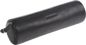 Maverick lederen pennenzak, rond, large, zwart — pennenzakje
