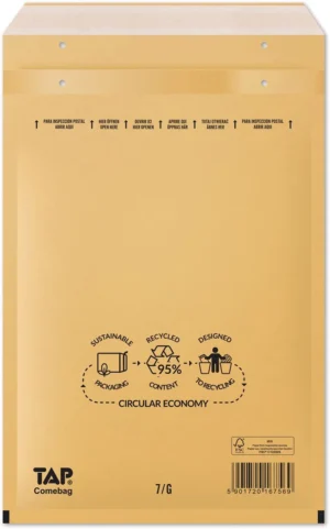 Comebag luchtkussenenveloppen, ft 230 x 340 mm, met stripsluiting, bruin, doos van 100 stuks — beschermingsenvelop