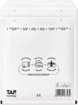 Comebag luchtkussenenveloppen, ft 220 x 265 mm, met stripsluiting, wit, doos van 100 stuks — beschermingsenvelop