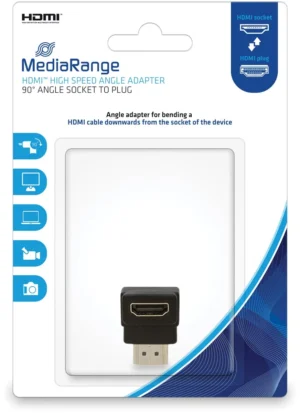 HDMI High Speed Hoek-adapter, 90 graden, Contrastekker/stekker — kabels en adapters