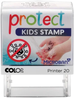 Colop stempel Protect Kids stamp, stempel die kinderen helpt hun handen goed te wassen — signalisatie