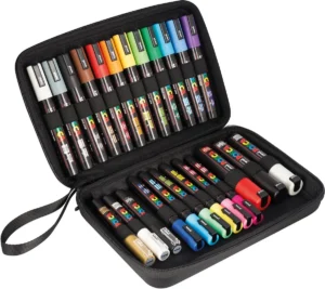 Posca paintmarker set van 24 stuks in luxe koffer, assorti kleuren