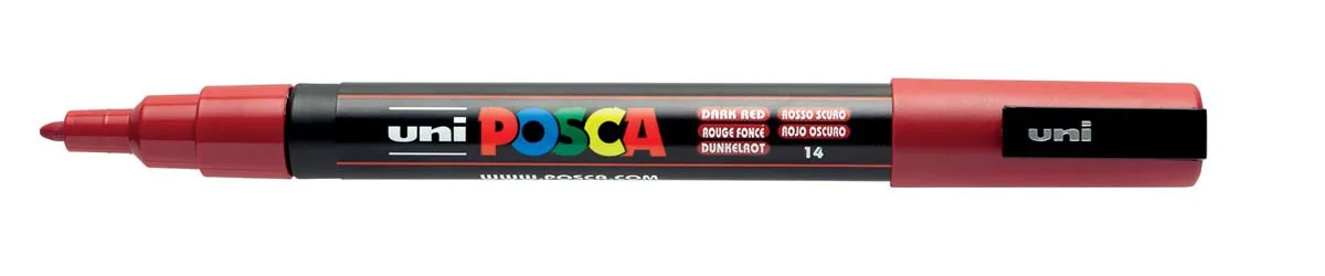 Uni POSCA paintmarker PC-3M, 1,5 mm, donkerrood — paint markers