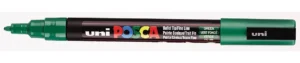 Uni POSCA paintmarker PC-3M in donkergroen met een schrijfbreedte van 1,5 mm