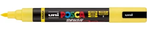 Uni Posca paintmarker PC-5BR in geel met penseelpunt