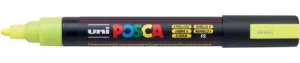 Uni Posca paintmarker PC-5M in fluo geel met schrijfbreedte 1,8-2,5 mm