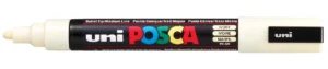 Uni POSCA paintmarker PC-5M in de kleur ivoor met een schrijfbreedte van 1,8 tot 2,5 mm