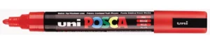 Uni POSCA paintmarker PC-5M in rood met schrijfbreedte 1,8 tot 2,5 mm