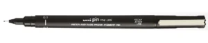 Uni Pin fineliner, ronde punt, 0,1 mm, zwart — school- en tekenfineliners