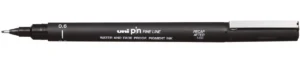 Uni Pin fineliner, ronde punt, 0,6 mm, zwart — school- en tekenfineliners