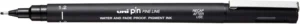 Uni Pin fineliner, ronde punt, 1,2 mm, zwart — school- en tekenfineliners
