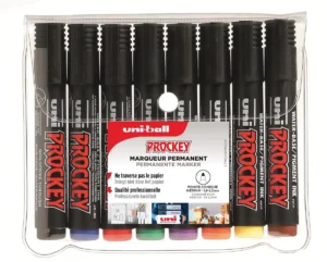 Uni-ball permanent marker Prockey PM-122, ronde punt, medium, etui van 8 stuks — permanent markers