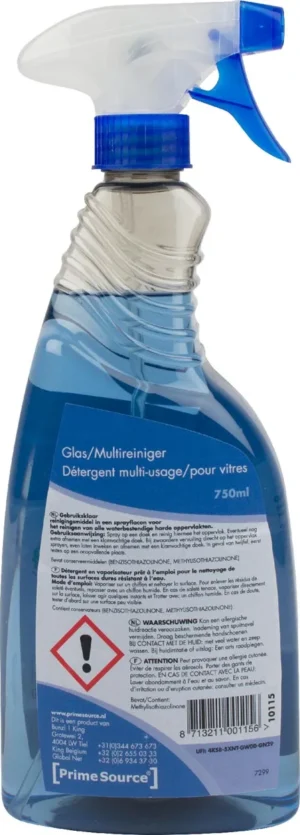 Primesource glas- en multireiniger, spray van 750 ml — schoonmaakbenodigdheden