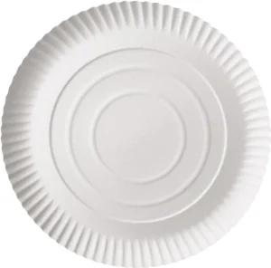 Bord "pure", rond, wit, diameter 26 cm, uit karton, pak van 100 stuks — cateringtoebehoren