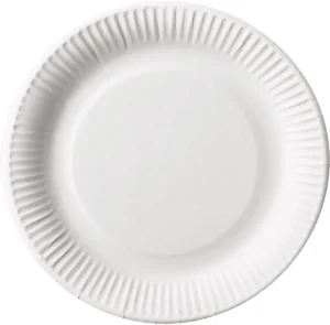 Bord "pure", rond, wit, diameter 23 cm, uit karton, pak van 100 stuks — cateringtoebehoren