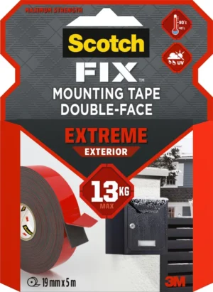 Scotch Fix Extreme Exterior montagetape, ft 19 mm x 5 m, draagt tot 13 kg — plakband voor specifiek gebruik