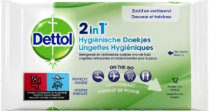 Dettol reinigingsdoekjes 2-in-1, pak van 12 stuks — reinigingsproduct