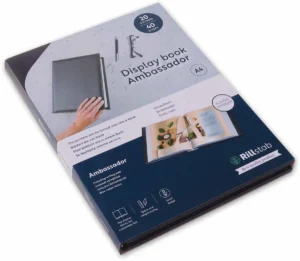 Rillstab showalbum Ambassador, zwart, ft A4, 20 tassen