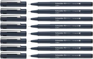Schneider fineliner Pictus, etui van 8 stuks, zwart — detail 2
