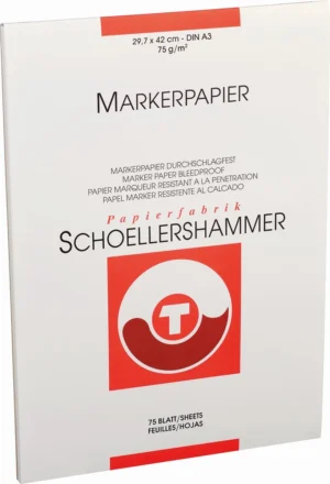 Schoellershammer markerpapier, A3, 75 g/m², blok van 75 vel — kalkpapier