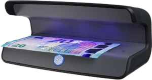 Zwarte Safescan 55 LED valsgelddetector met drie UV-ledlampen