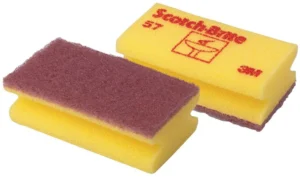 Scotch Brite schuurspons voor delicate oppervlakken, ft 7 x 13 cm, geel, pak met 10 stuks — schoonmaakbenodigdheden