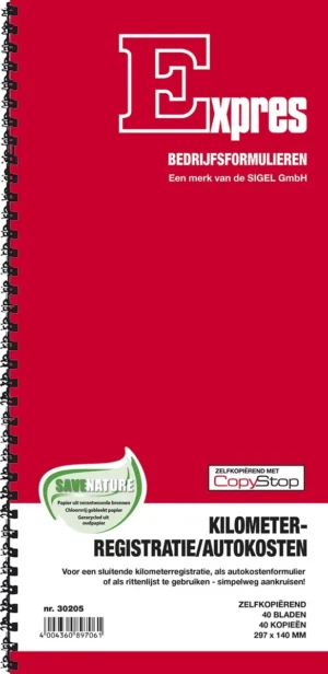 Sigel Expres kilometerregistratie en autokostenboek, zelfkopiërend — bedrijfsformulier