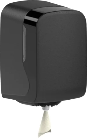Spotless poetspapierdispenser Midi, zwart — schoonmaakbenodigdheden