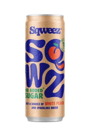 SQWZ frisdrank White Peach BIO, blikje van 25 cl, pak van 12 stuks — drank en eetwaren