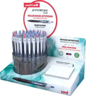 Uni-ball Jetstream roller Eco, intrekbaar, schrijfbreedte 0,85 mm, assorti, display van 48 stuks — gelroller