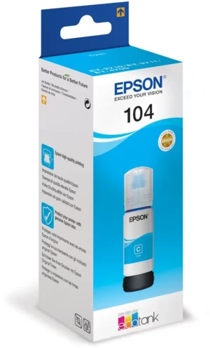 Epson inktfles 104 in cyaan met artikelnummer C13T00P240