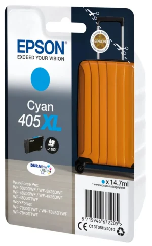 Epson inktcartridge 405XL - cyaan, 1.100 pagina's, OEM C13T05H24010 ā productfoto 2