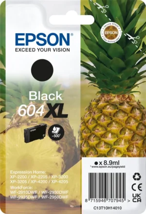 Zwarte Epson inktcartridge 604 XL met artikelnummer C13T10H14010