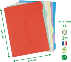 Tarifold smartfolder, geperforeerde showtas, geassorteerde kleuren, pak van 6 stuks — showtassen voor specifiek gebruik