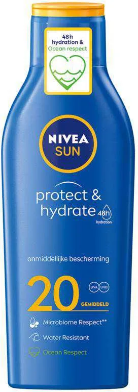 Nivea Sun zonnebrandcrème Protect & Hydrate SPF 20, fles van 200 ml — persoonlijke verzorging