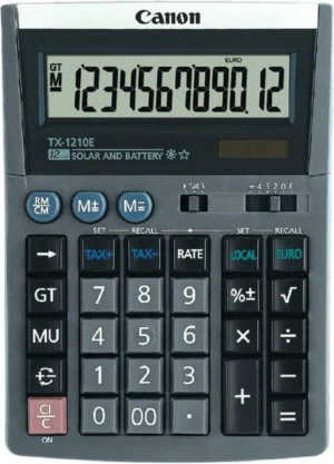 Canon TX-1210E bureaurekenmachine met 12-cijferig display