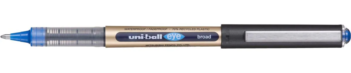 Uni-ball Eye Broad roller Eco, schrijfbreedte 0,85 mm, blauw — liquid-ink rollers