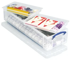 Really Useful Box opbergdoos 22 liter met 2 dividers, transparant — detail 2