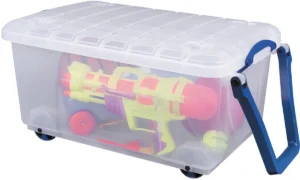 Really Useful Box opbergkoffer op wieltjes 64 l, transparant — opbergdoos