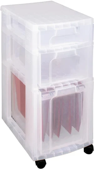 Really Useful Box ladenblok 7 + 12 + 25 l, transparant — opbergdoos