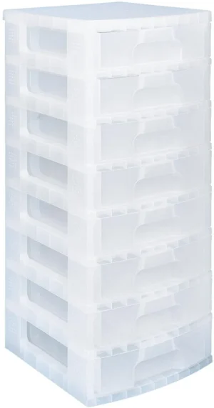 Really Useful Box ladenblok 8 x 9,5 l, transparant — opbergdoos